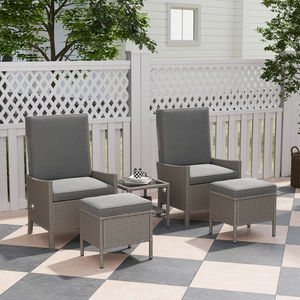 Outsunny 5 Piece Rattan Garden Furniture Set