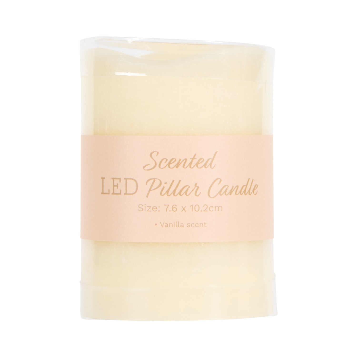Vanilla Scented LED Pillar Candle - Neutral