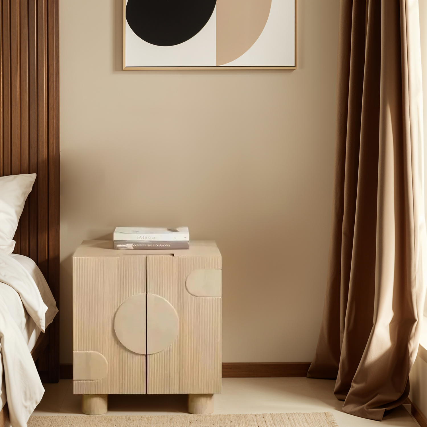 Ajmer Solid Wooden Small Sideboard - Brown