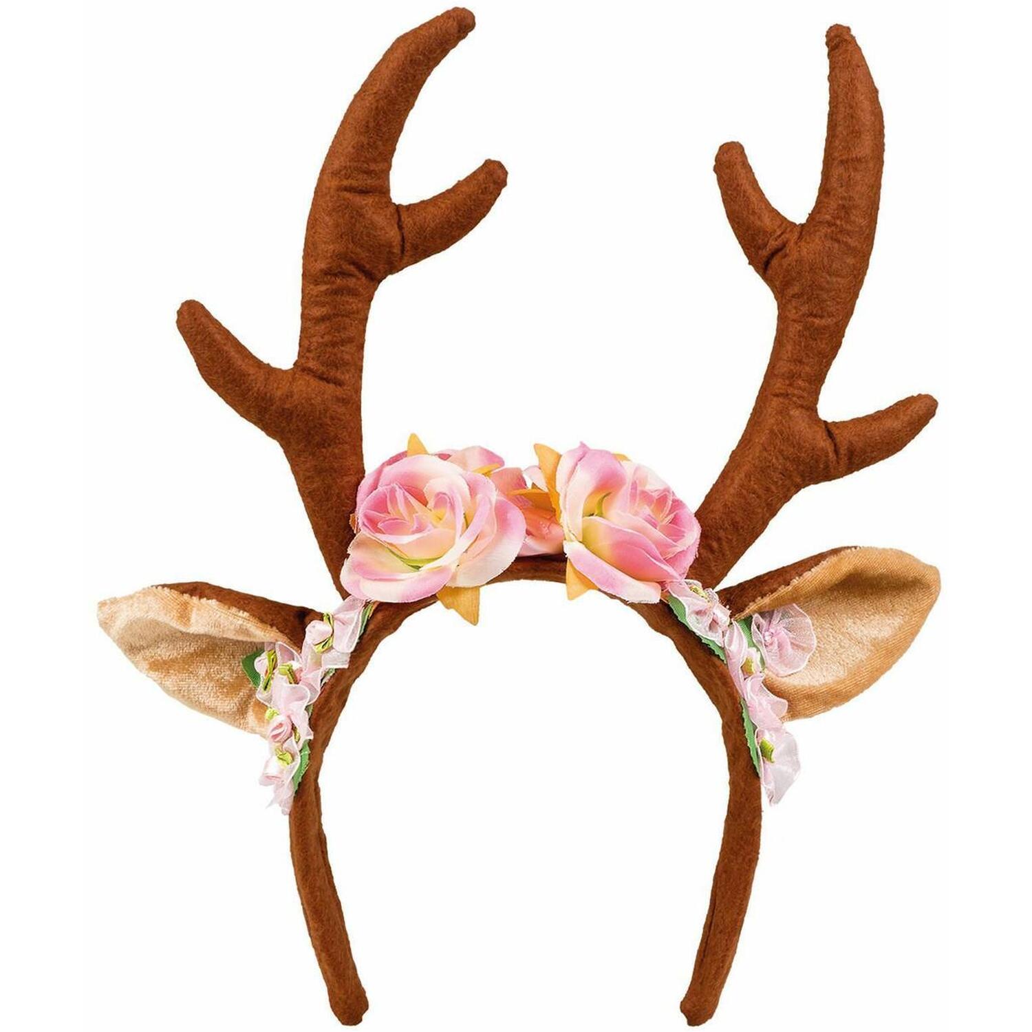 Boland Flower Reindeer Fawn with Antlers Tiara Headband - Fawn