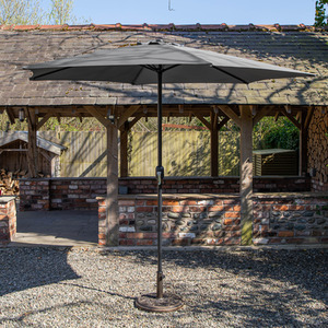 Grey 2.7m Havana Garden Parasol with Crank Handle