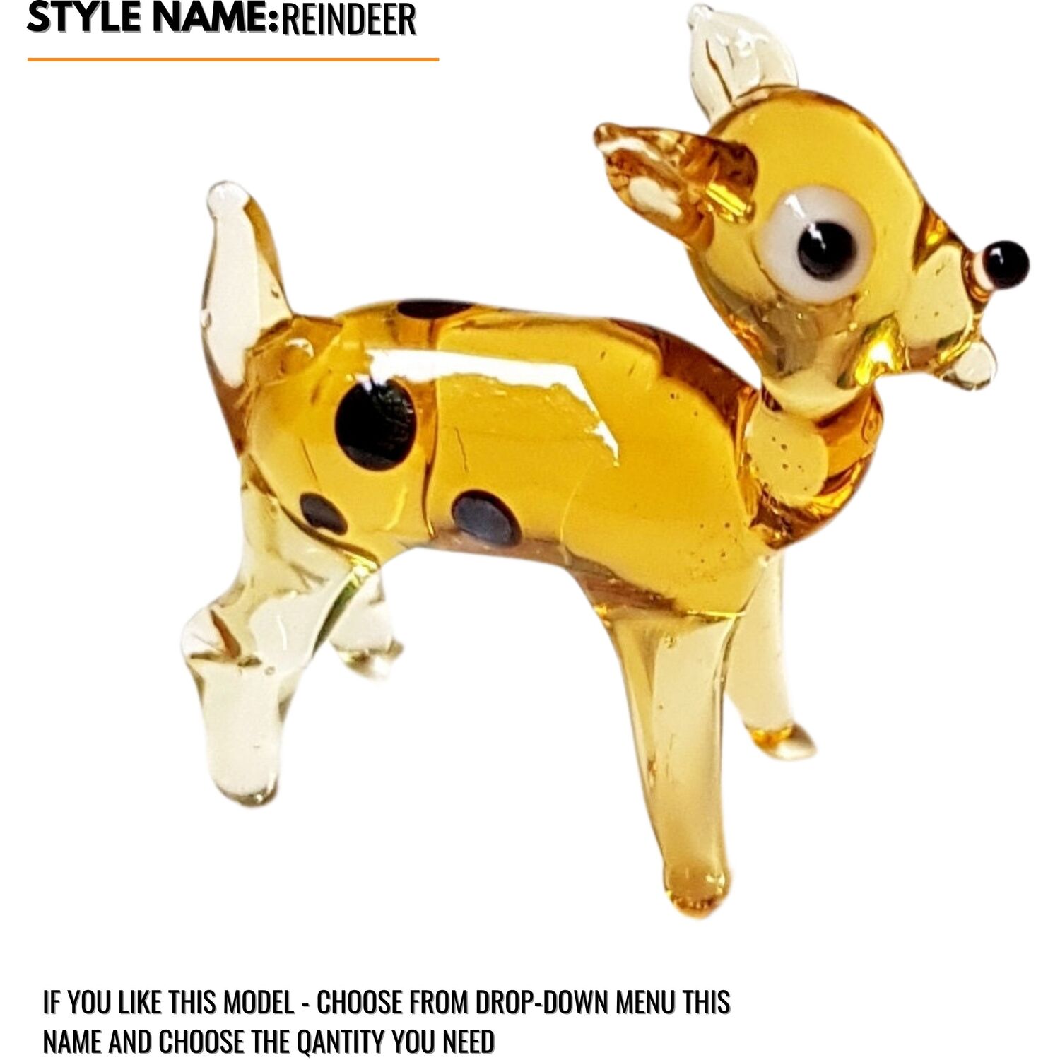 Hand Blown Glass Animal Figurine Colored Miniature Art Sculpture For Home Decor - Yellow
