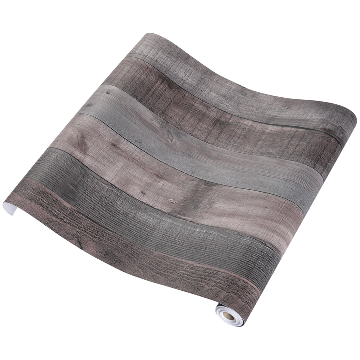 Wallpaper 3D Industrial Wood Plank PVC Peel and Stick - Grey