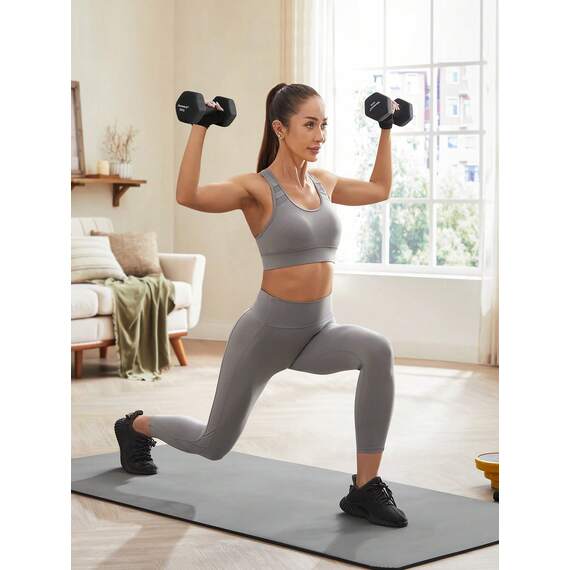 SONGMICS Set of 2 Hex Dumbbells with Neoprene Coating for Strength Training