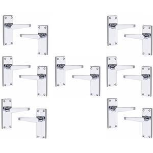 7 Pairs Victorian Straight Latch Door Handles