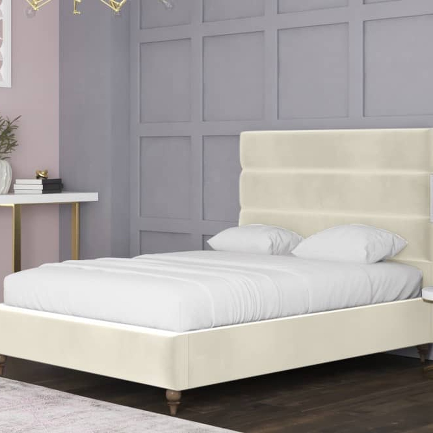 Penelope Electric Adjustable Bed Frame Premium Motorised Comfort - Cream King