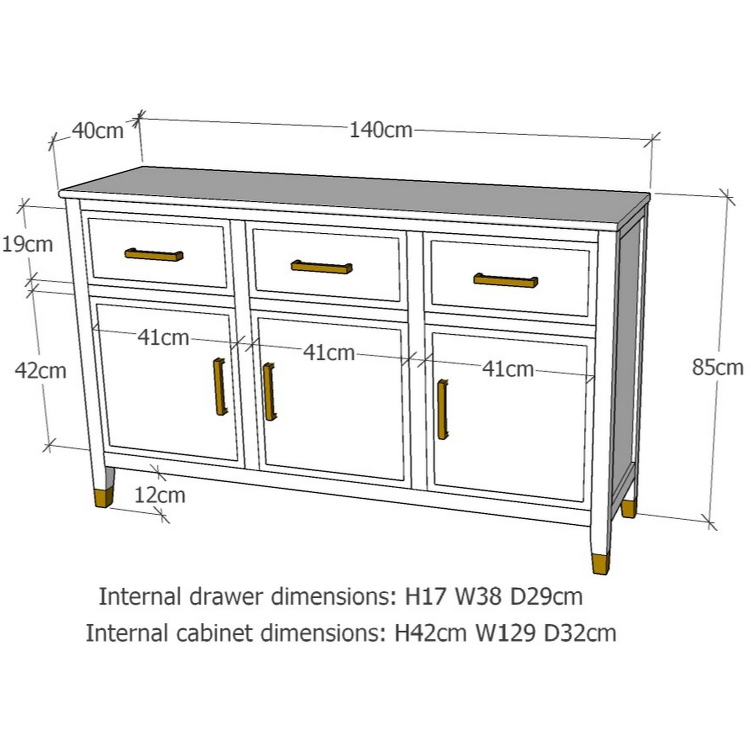 Palazzi Sideboard - White