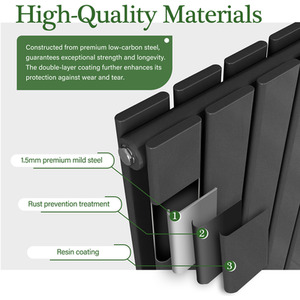 Anthracite / 160cm / 27.2cm Vertical Flat Panel Radiator Central Heating Rad 1600-1800mm Double Anthracite shot 10332302