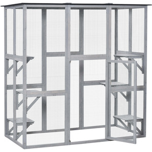 PawHut Catio Cat Outdoor Enclosure with Platforms