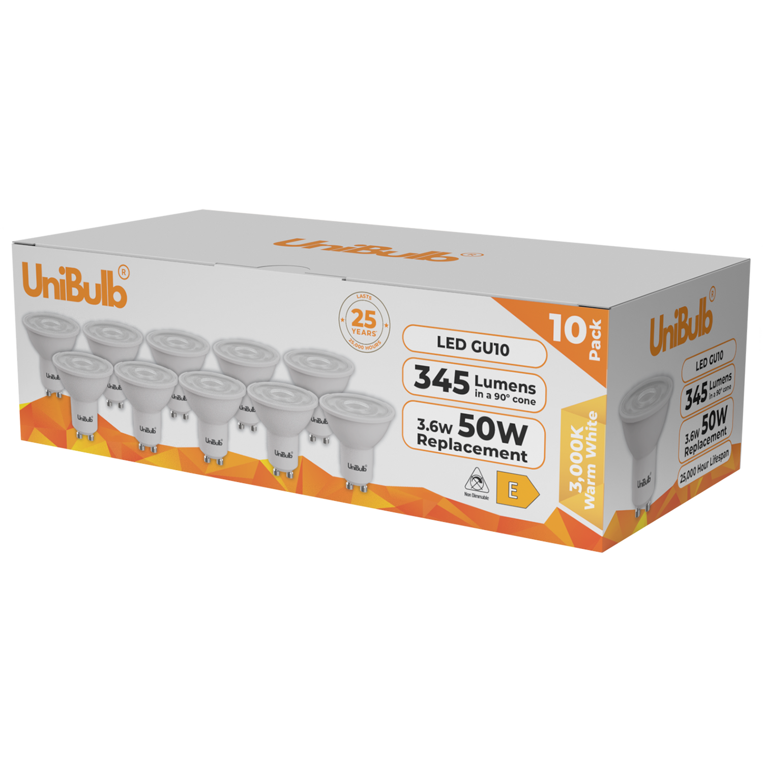 Unibulb Led Gu10 345lm 3000k Light Bulb - Warm White 10