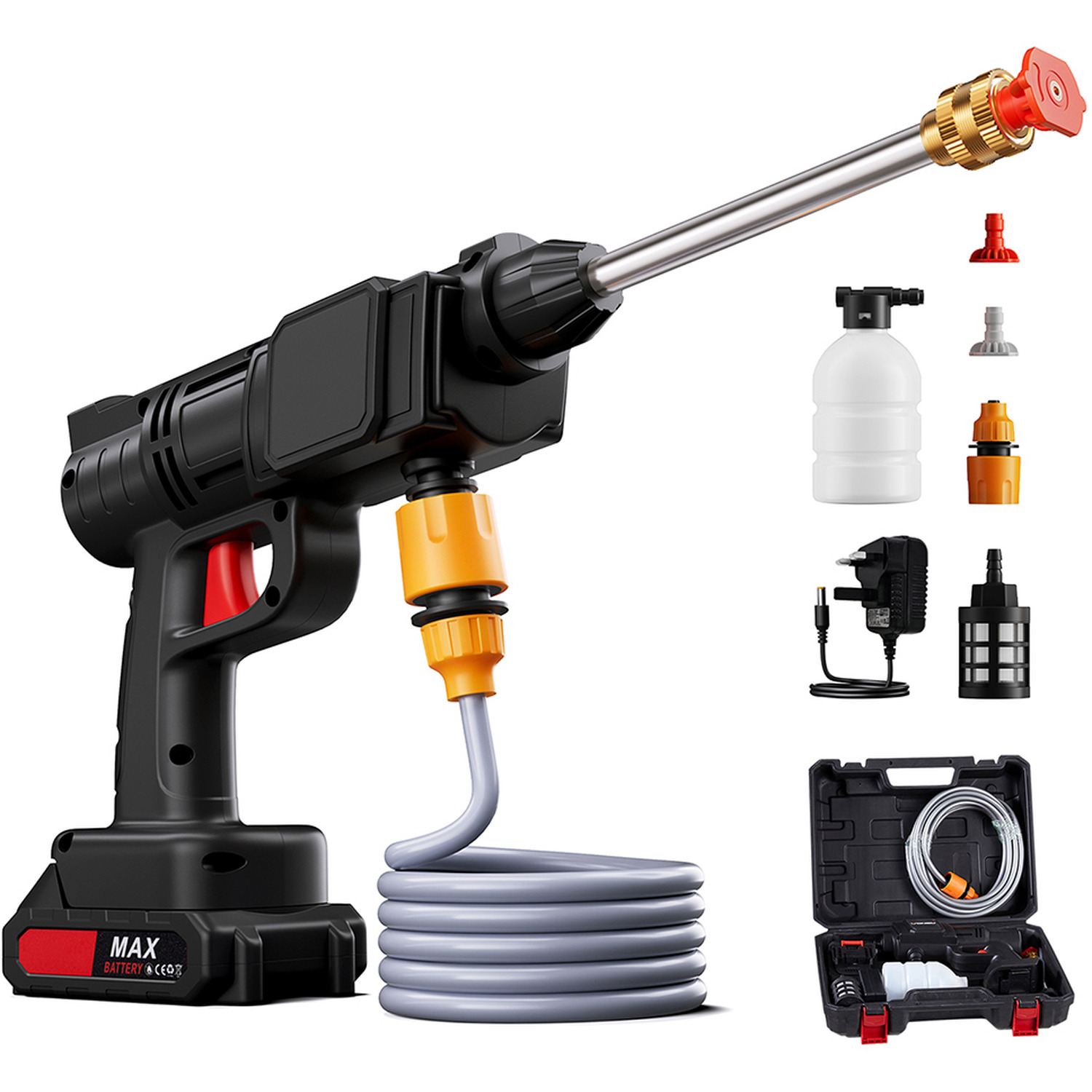 Livingandhome Cordless Electric Handheld Pressure Washer - Black