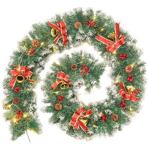 270cm Pre Lit Christmas Garland Decoration