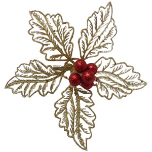 Gold or Silver Glitter Leaves Clip