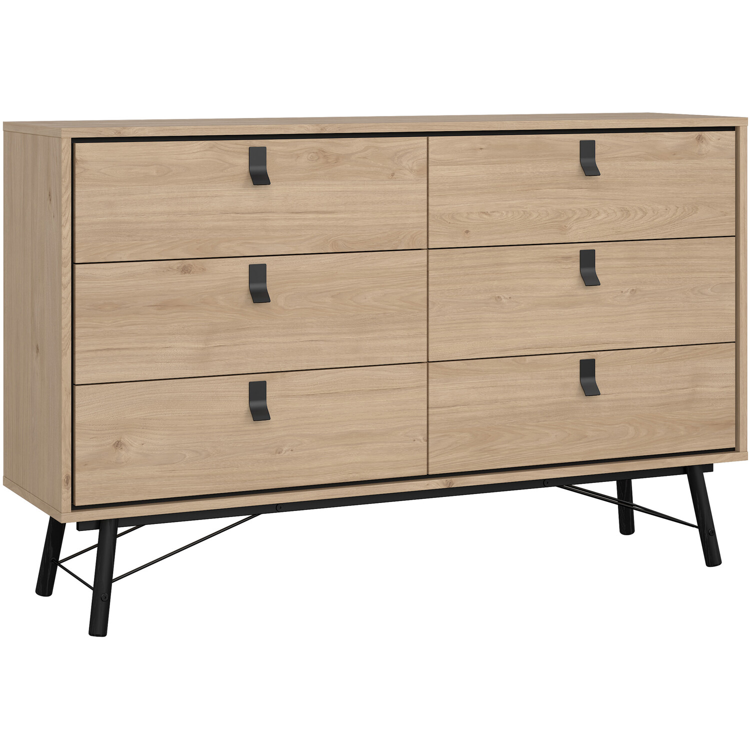 Ry Wide Double Chest Of Drawers - Hickory Oak