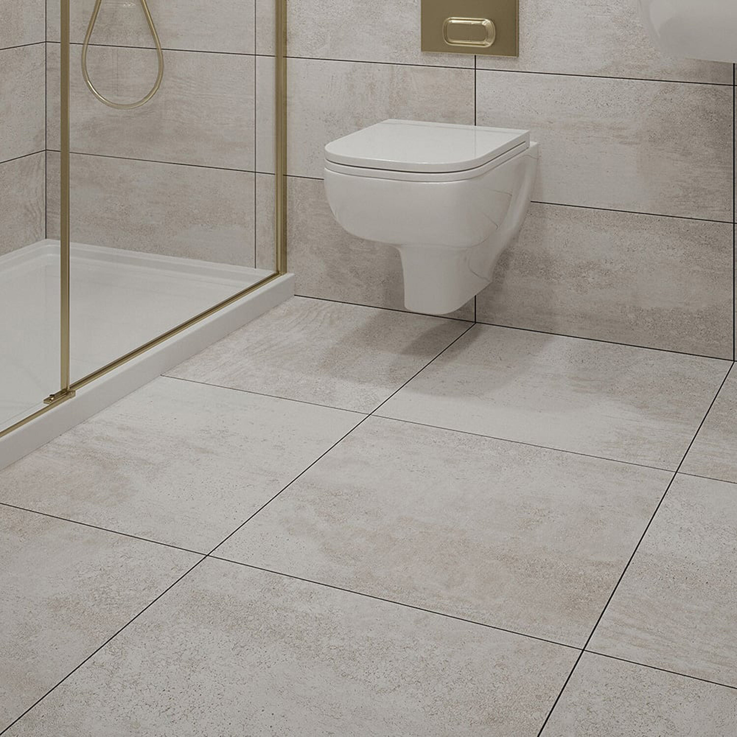 Johnson Tiles Ashlar Grip Floor and Wall Tile Sample - Crafted Grey