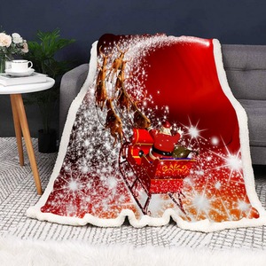 Christmas Sleigh Blanket Large Flannel Throw
