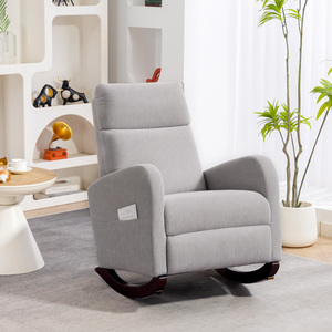 HOMCOM Upholstered Rocking Chair with Side Pockets