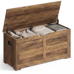 Bronze VASAGLE Chest, Bench, Blanket Box with 2 Safety Hinges, Shoe Bench shot 11637564