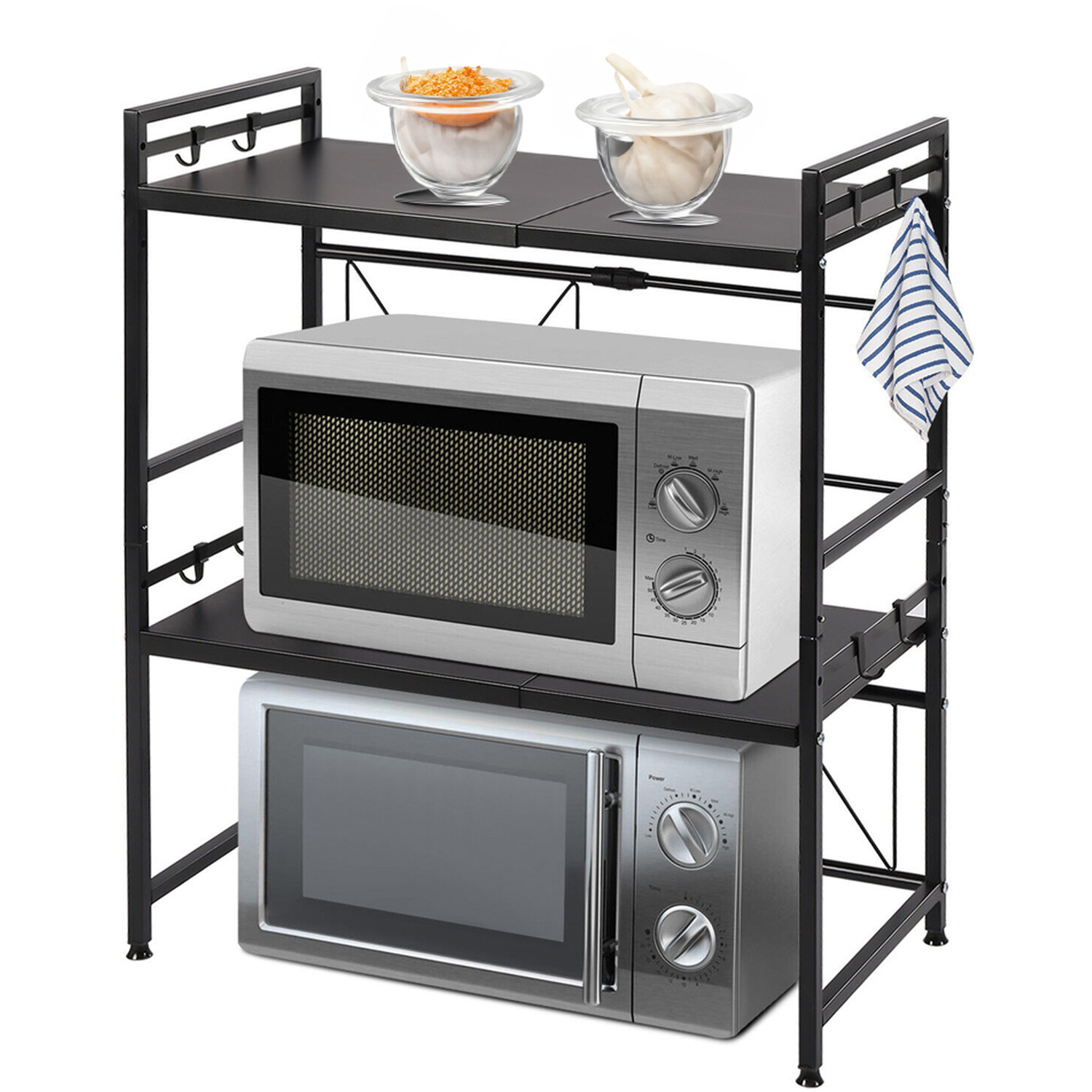 Expandable Microwave Rack - Black 78 5cm