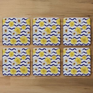 Bright Yellow Flowers  Zig Zags Coaster