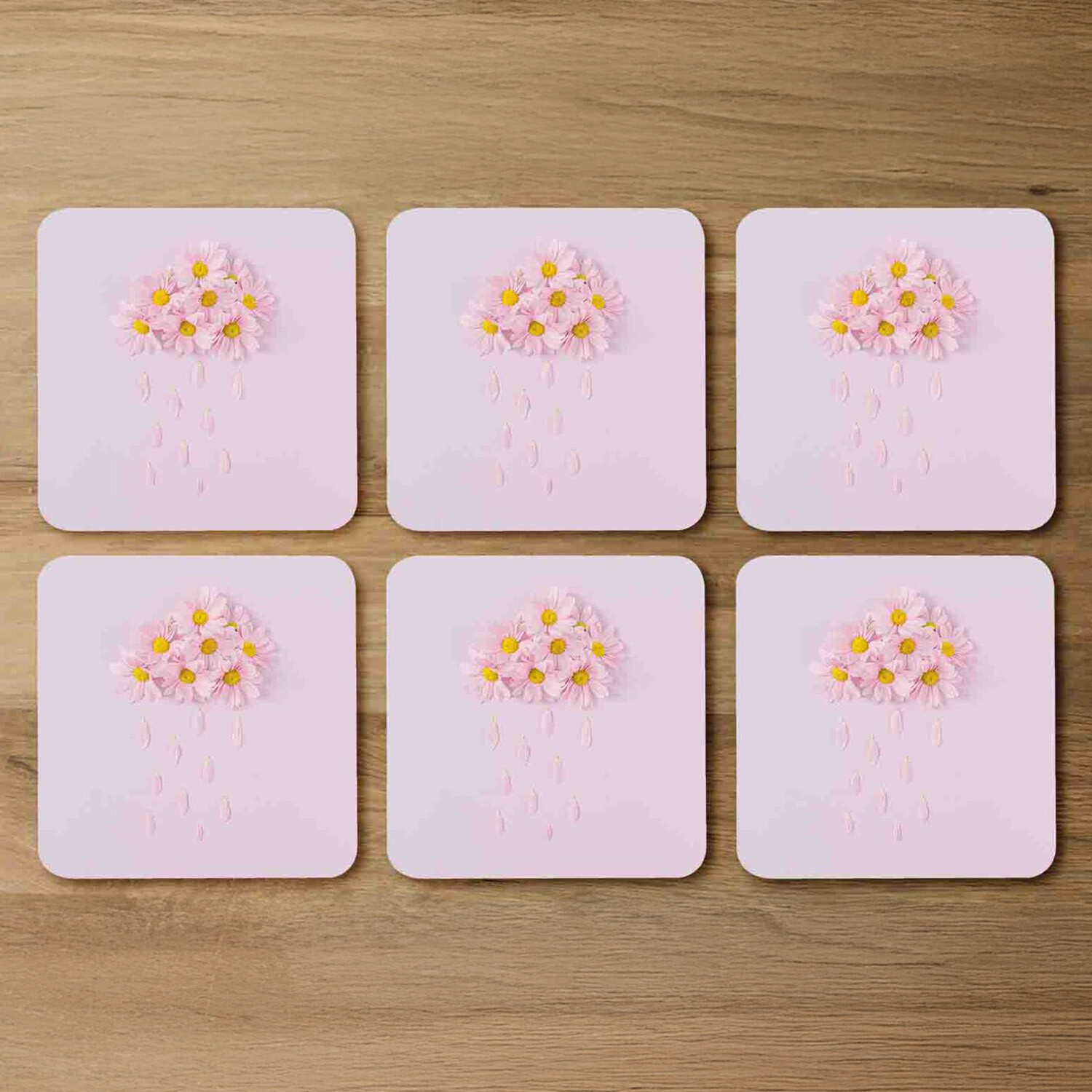 Image of Raining Daisy Cloud Coaster Set -&hellip;