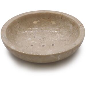 Round Honey Marble Rounded Soap Dish Beige