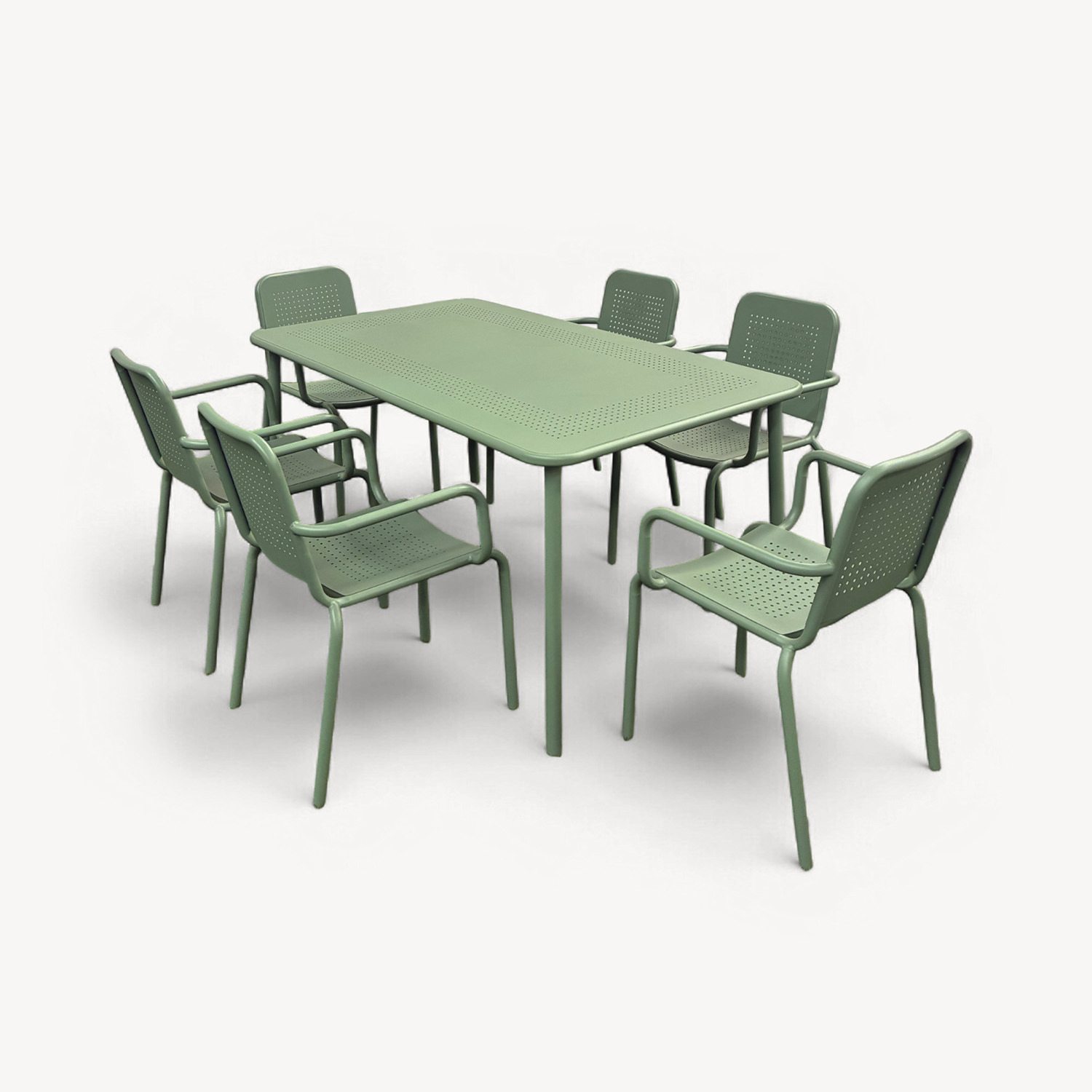 Porto 6 Seater Dining Set - Moss