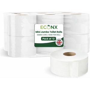 12pk Mini Jumbo Toilet Roll 2 Ply 150M Toilet Paper Tissue