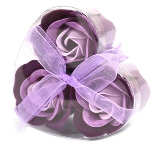 Set of Lavender Rose Soap Flowers Romantic Gift Bath Decor