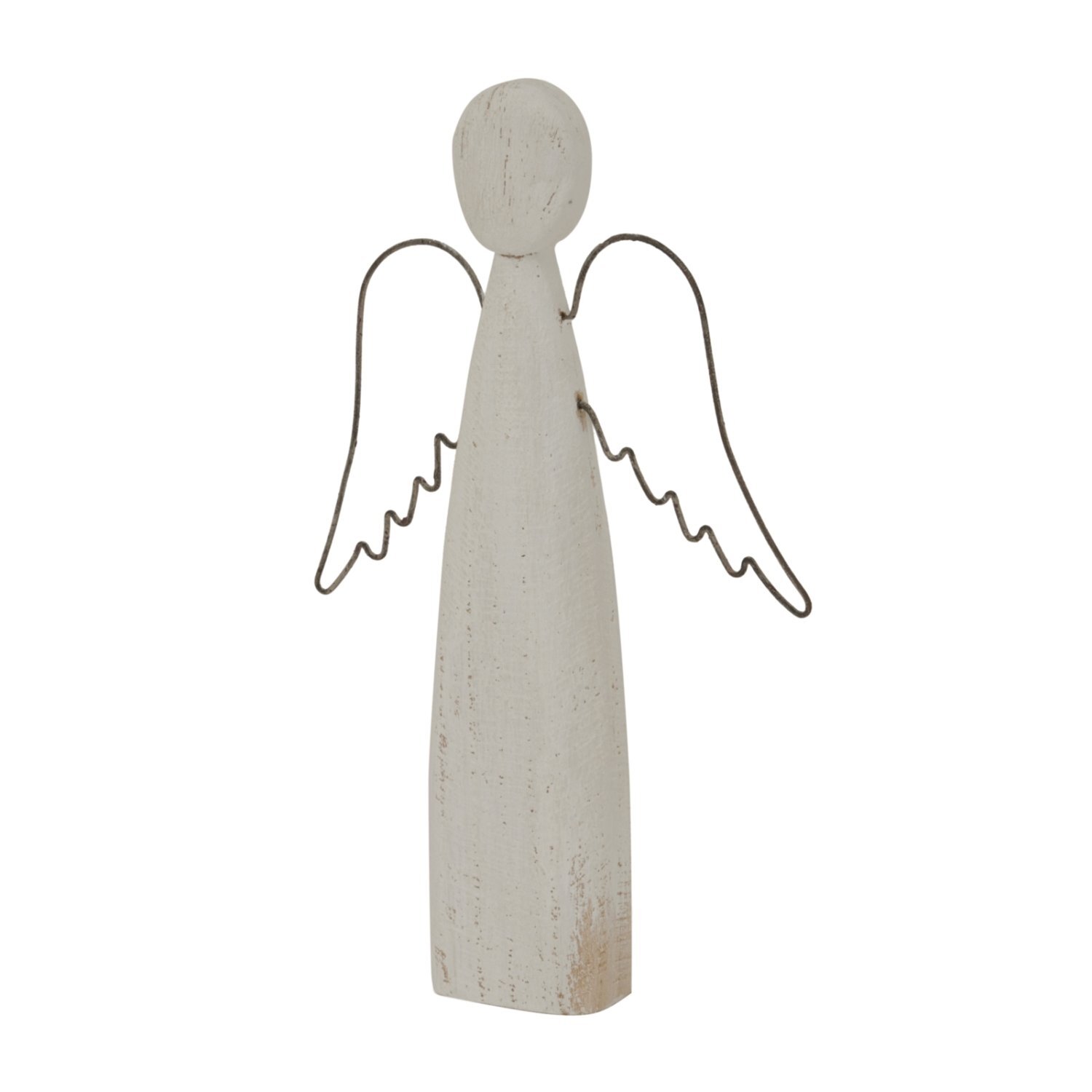 Image of Whitewashed Rustic Standing Angel Figurine for&hellip;