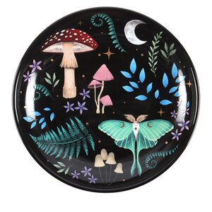 Round Dark Forest Trinket Dish with Celestial Details
