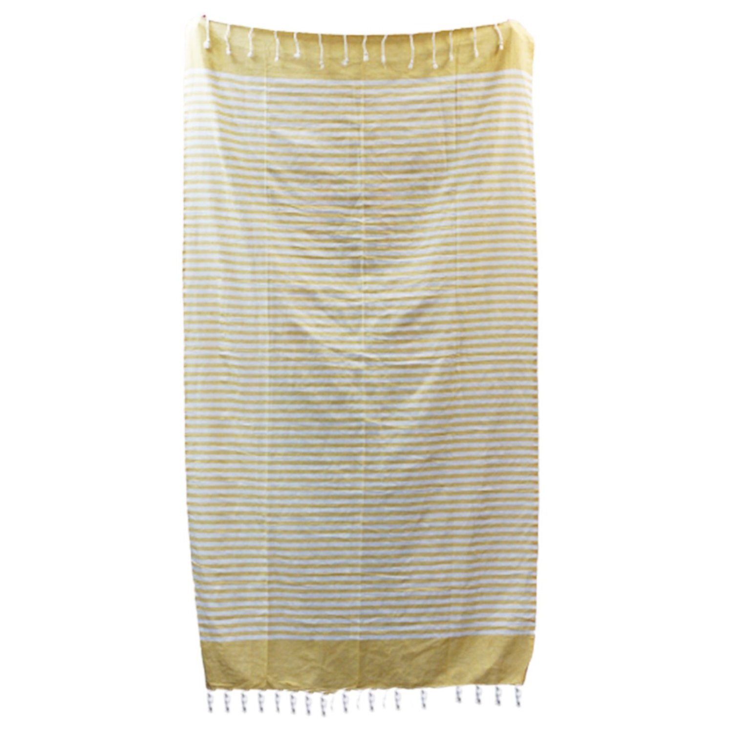 Sunny Yellow Cotton Pareo Towel Handcrafted Indian Wrap - Yellow