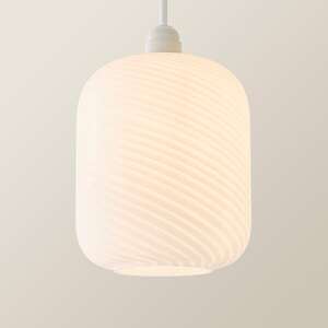 Emery Frosted Oval Swirl Glass Easy Fit Ceiling Lamp Shade - Frosted White / Yes