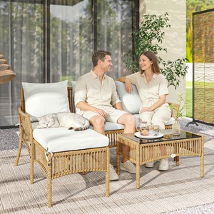 Outsunny 3 Piece Rattan Garden Furniture Set