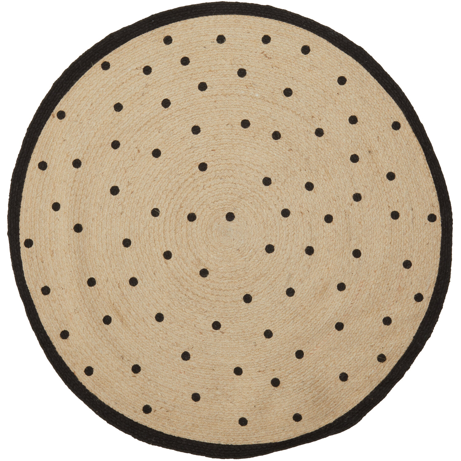Kids Round Rug - Black & White