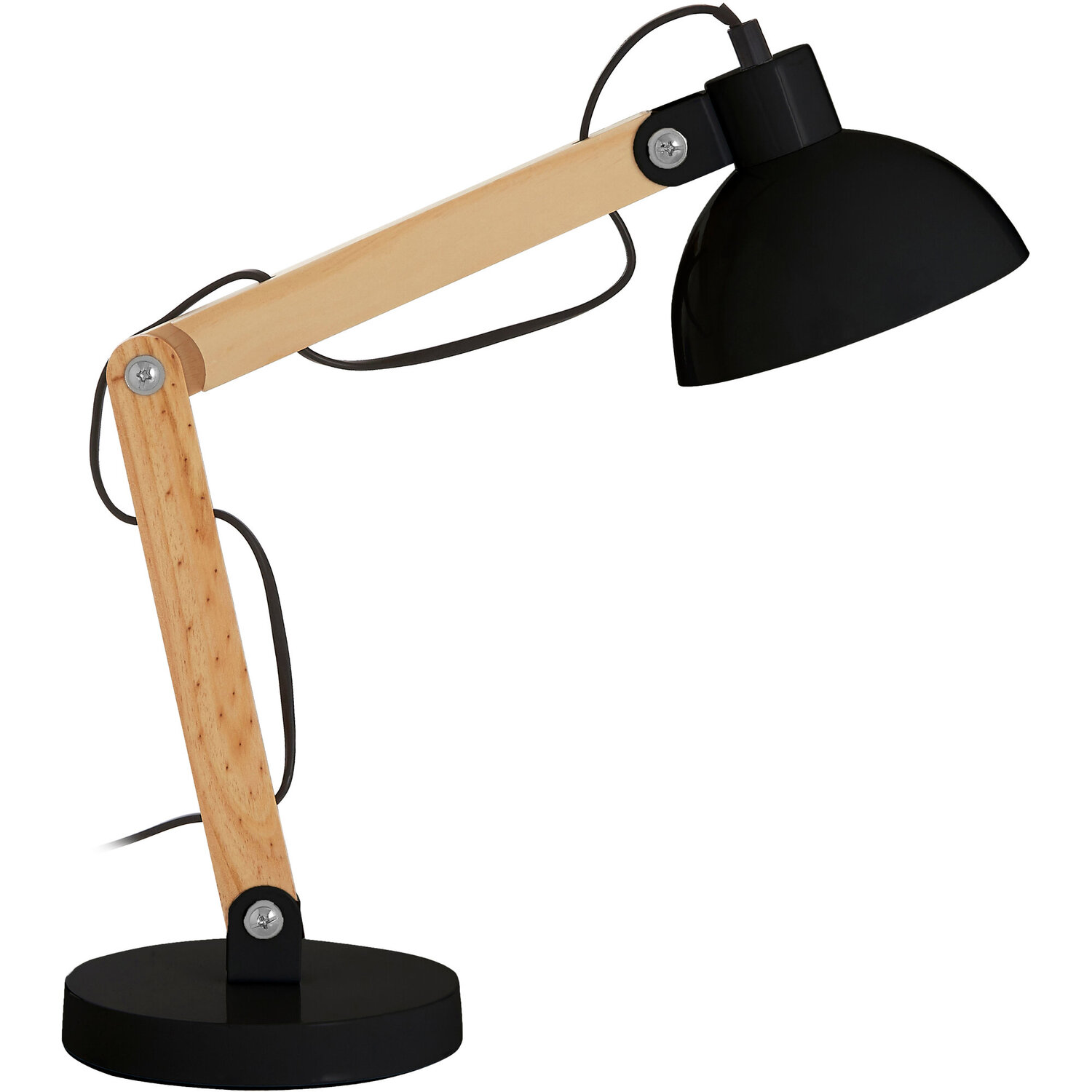 Blake Black Metal and Wood Table Lamp - Black