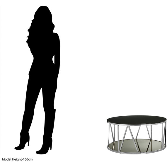 Alvaro Round Chrome Finish Coffee Table