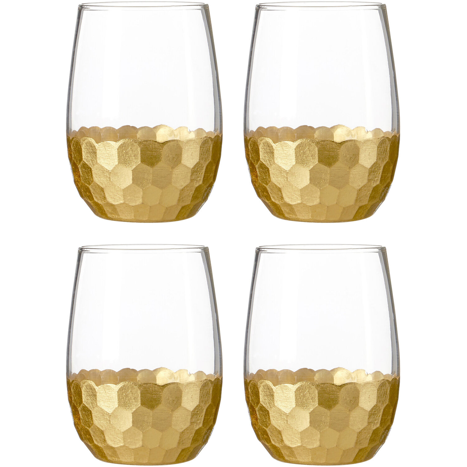 Set Of Four Astrid Glass Tumblers - Gold
