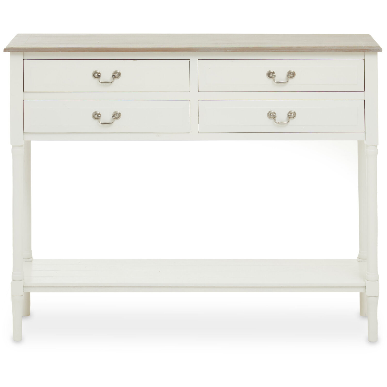 Heritage 4 Drawer White Console Table - White