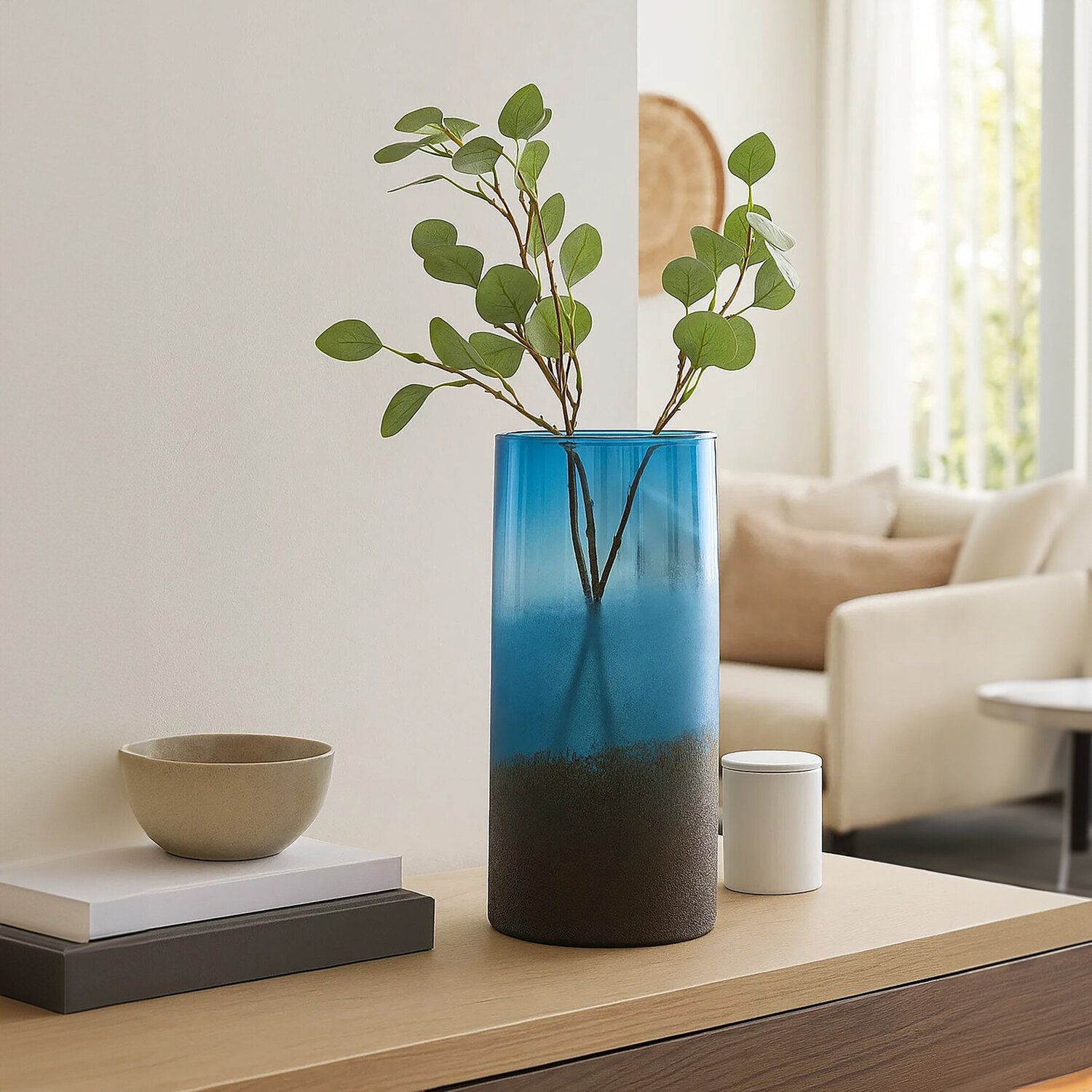 Visage Blue Extra Small Face Vase - Glass 100%