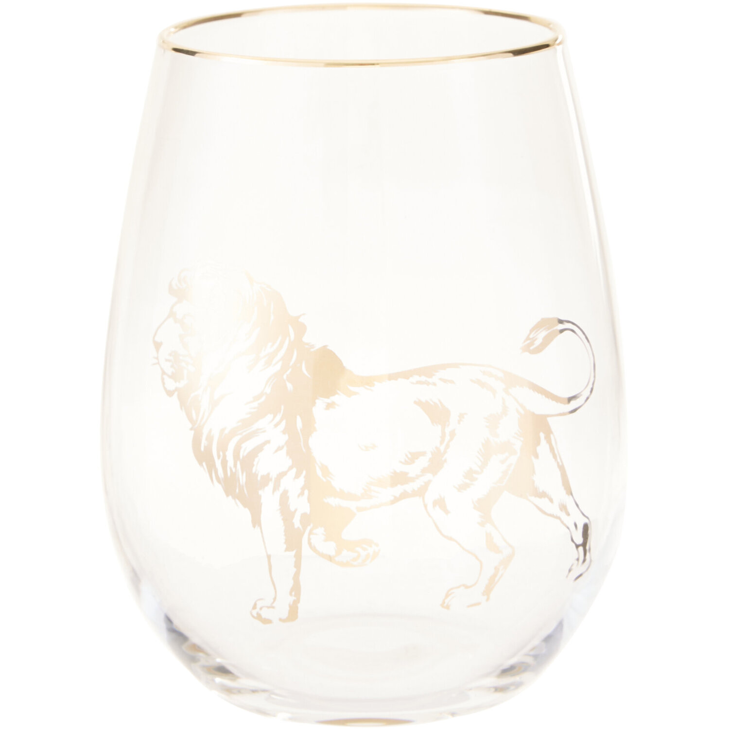 Nomi Gold Lion Curved Tumbler - Transparent