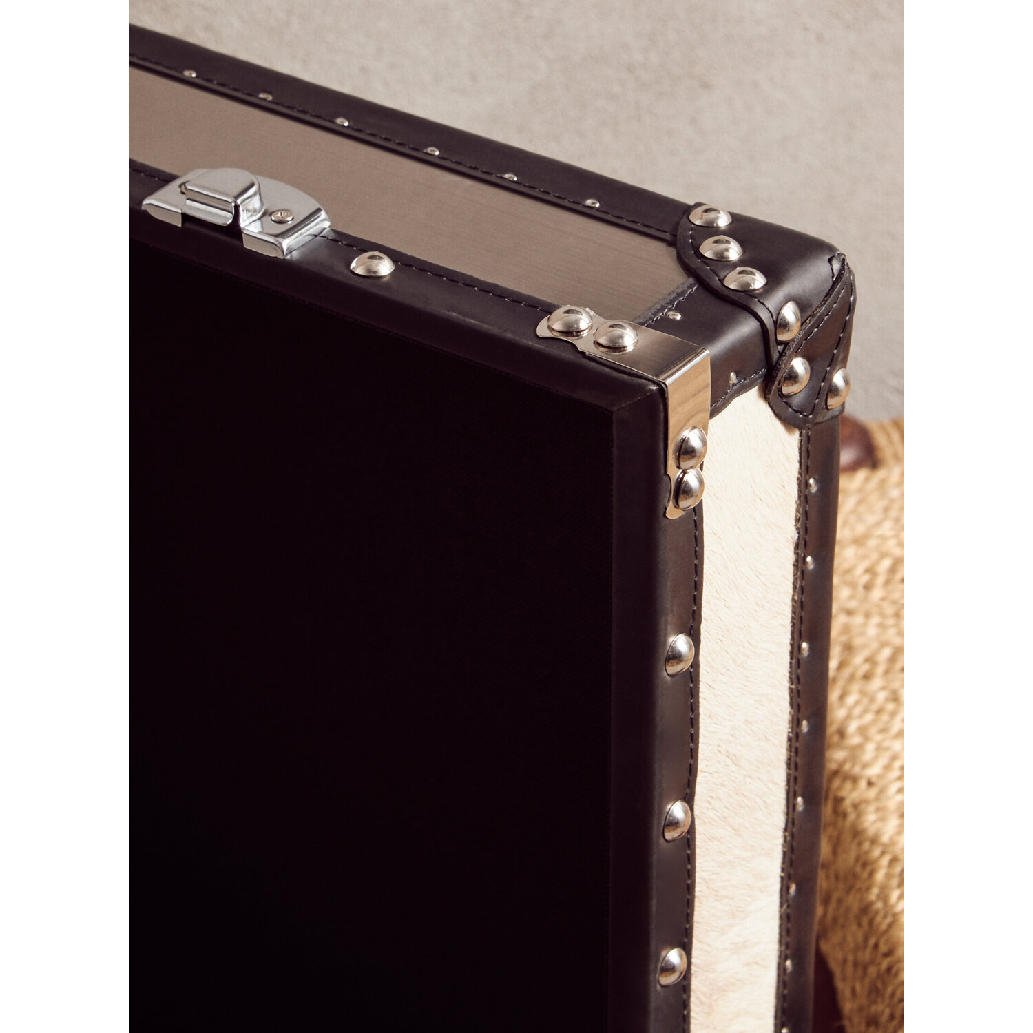Kensington Townhouse Black And White Genuine Cowhide Storage Trunk