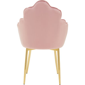 Tian Pink Velvet Dining Chair with Gold Metal Legs