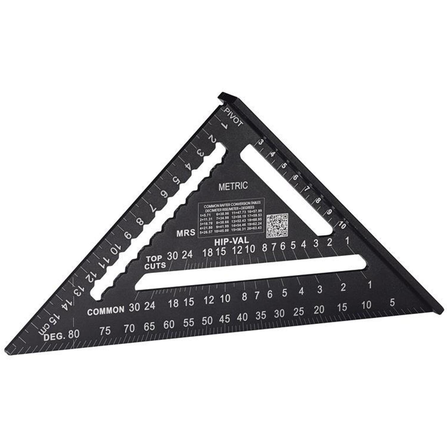 Hultafors Metric Rafter Square 18Cm - Black