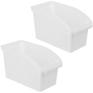 White Plastic Slim & Tall Fridge Storage Container Box Holder
