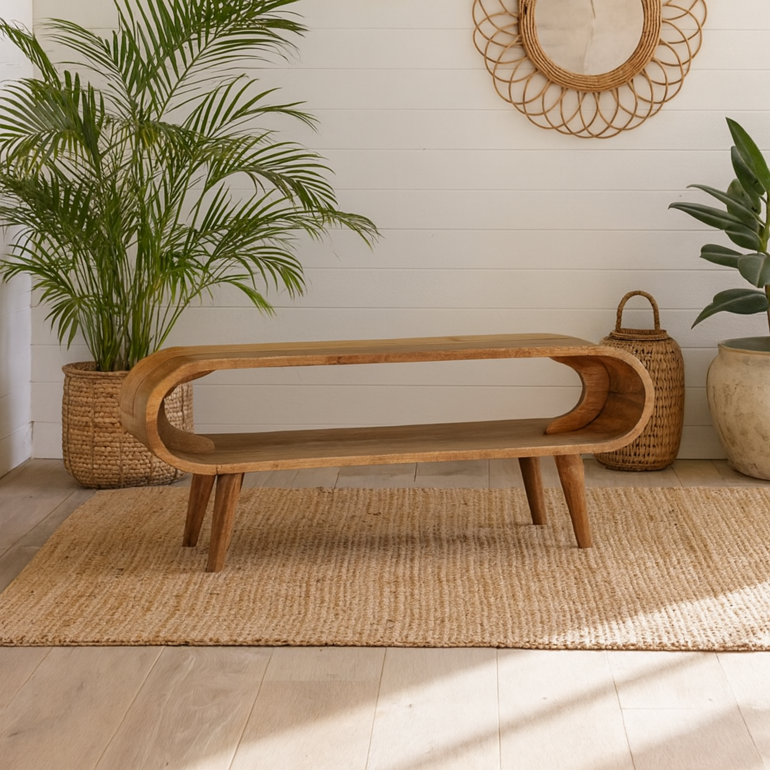 Porquerolles Oval Mango Coffee Table Matt - Brown