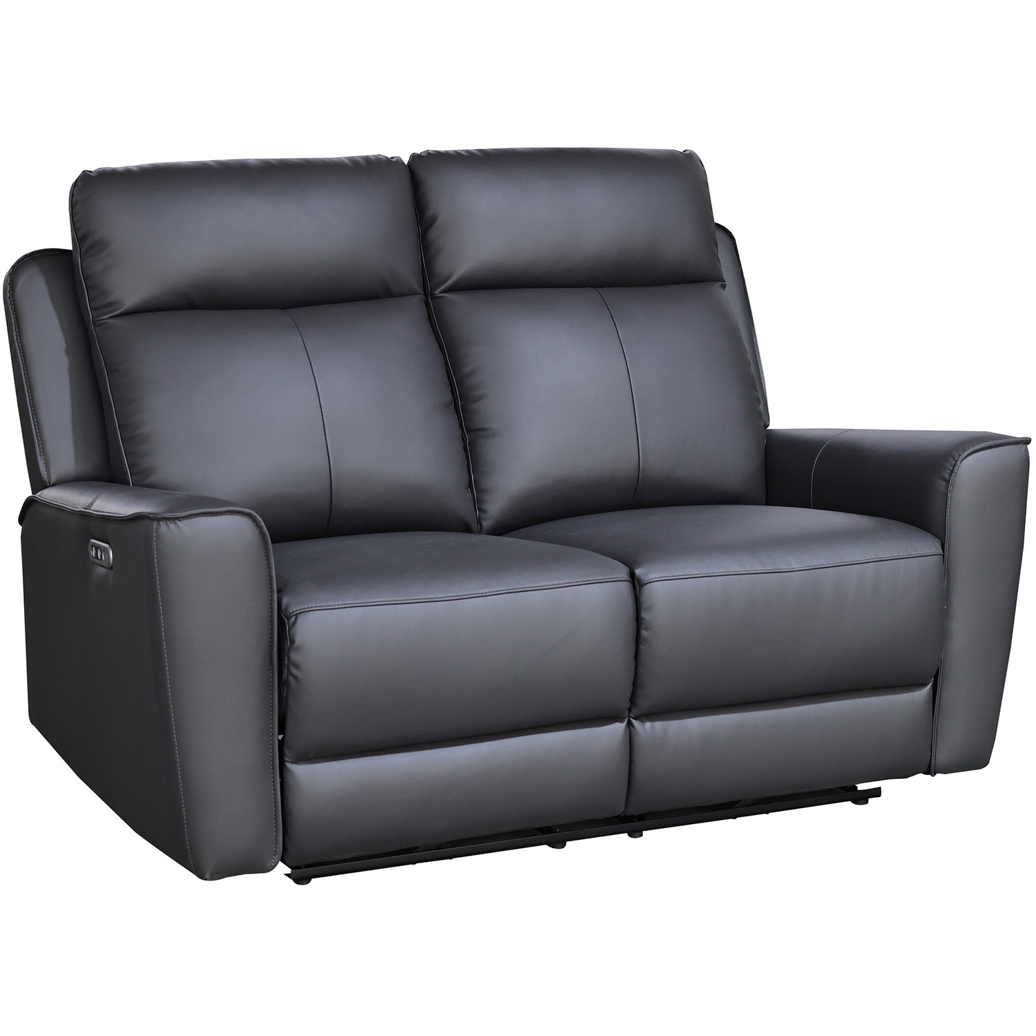 Aspire Rivington Real Leather Power Recliner 3 + 2 Sofa Set With Usb Charging - Charcoal