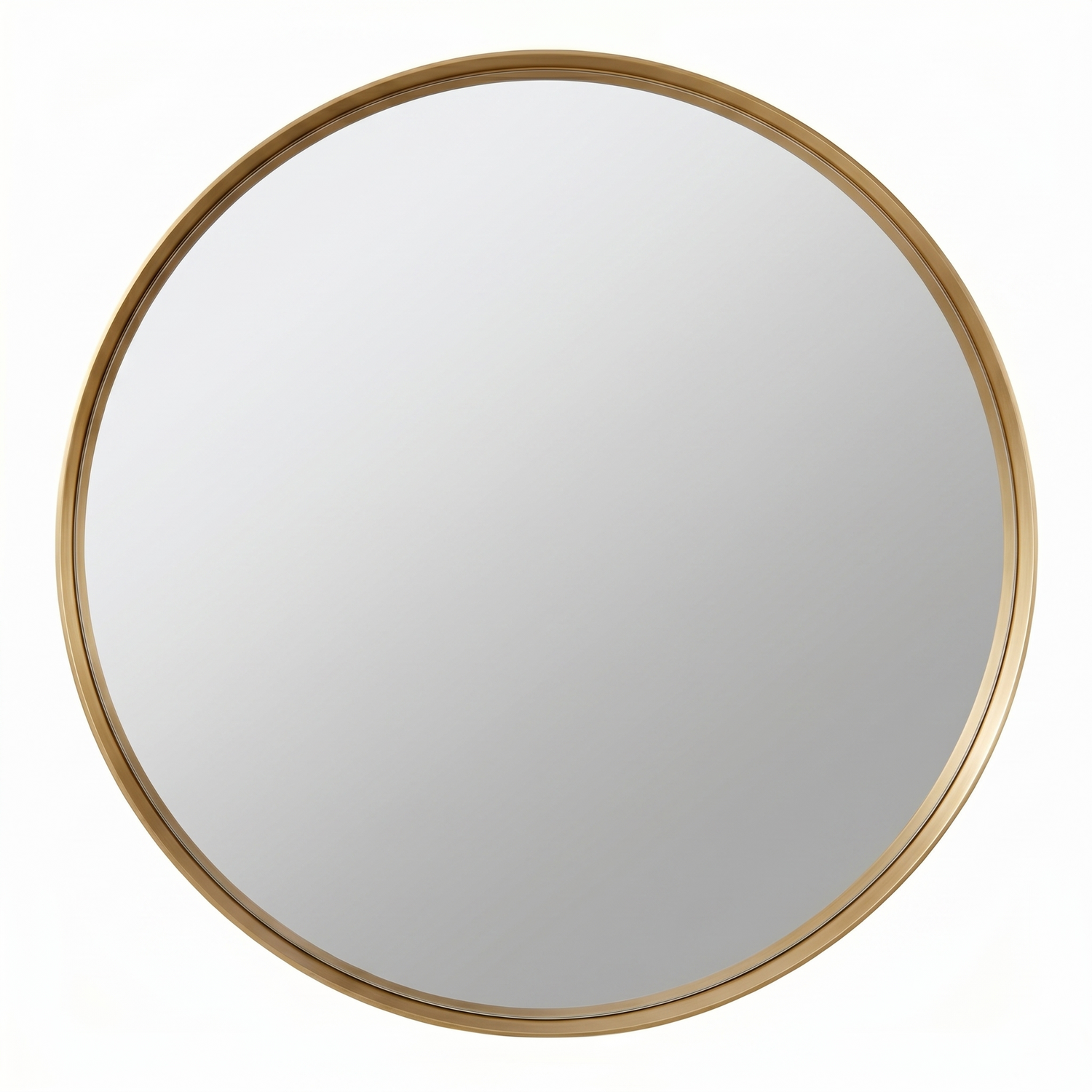 80cm Round Gold Wall Mirror Aluminium Frame Deep Frame - Gold