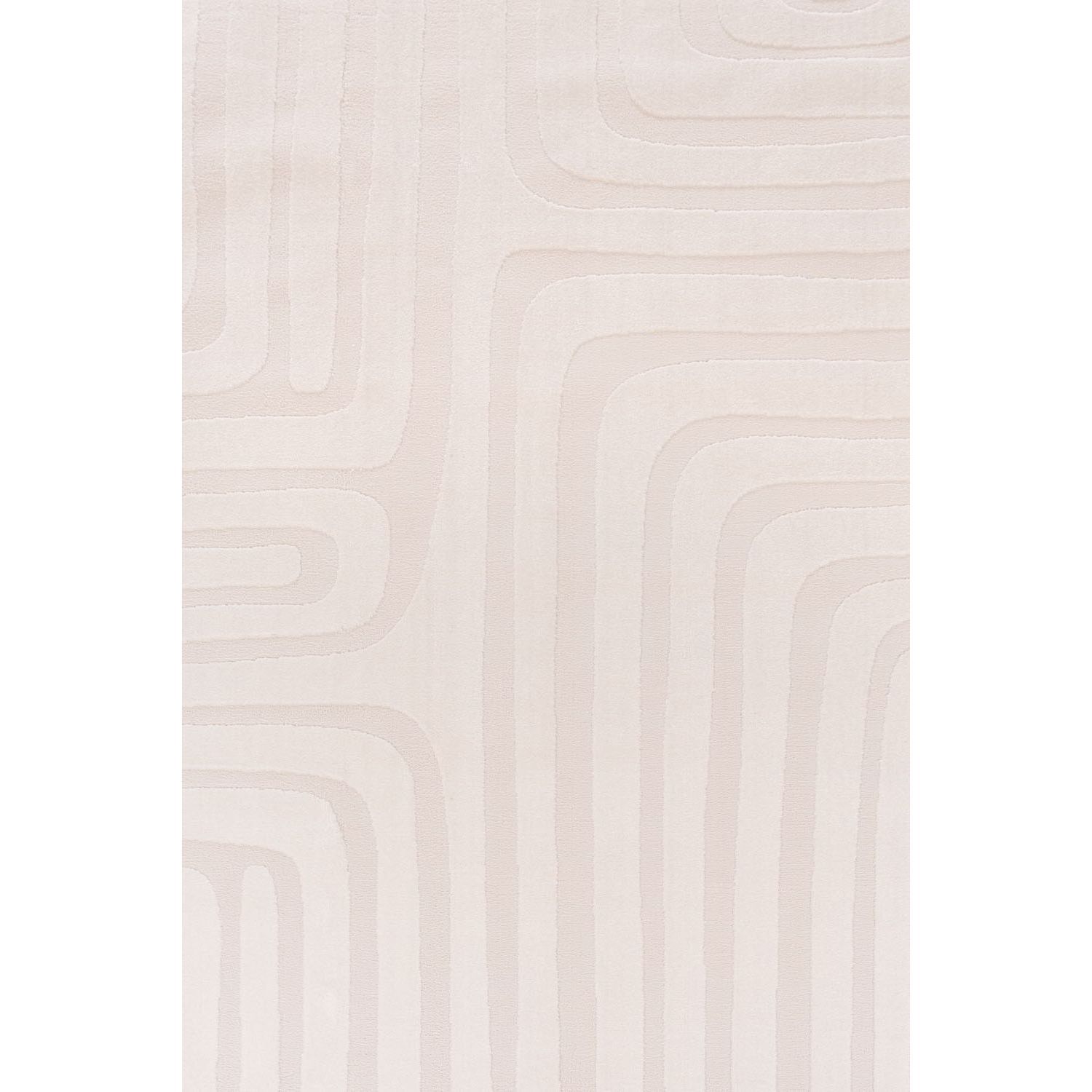 B&Q - Loft Ivory Curved Line Living Room Area Rug And Runners Soft Pile - Image 3