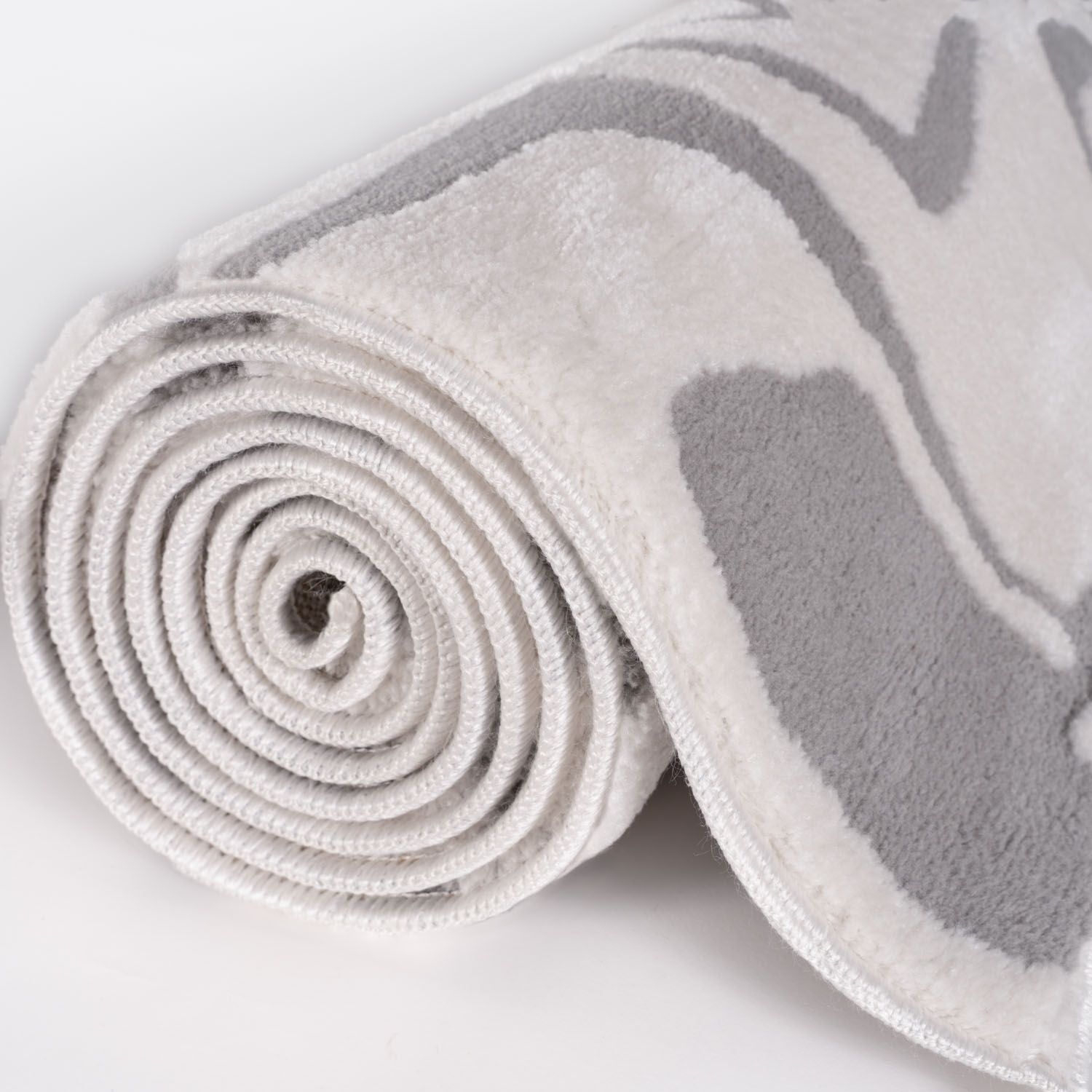 The Rugs Loft Modern Abstract Textured Runner, Green 80X300 Cm - Grey - Image 3